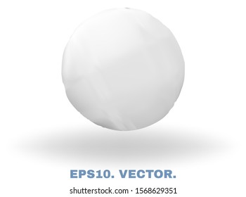 Realistic 3d image with round white pillow, isolated on white background. Soft cushion for comfortable dreaming and sweet sleep. Mockup for presentation your products. Vector illustration. EPS10.
