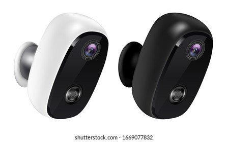 Realistic 3D IP CCTV camera, security surveillance