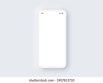 Realistic 3D IPhone Single Mobile Phone Template Mockup Vector
