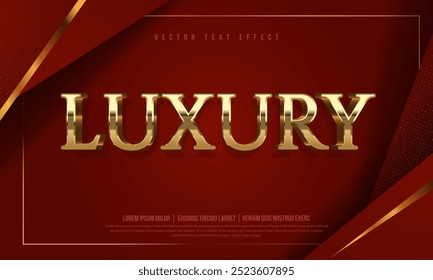 Realistic 3d luxury gold text effect or typography with royal background, glitter, shiny metal, glossy texture and sparkle for social media. Golden letter or text mockup for corporate business banner.