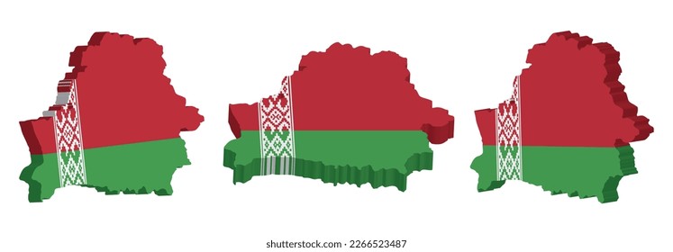 Realistic 3D Map of Belarus Vector Design Template
