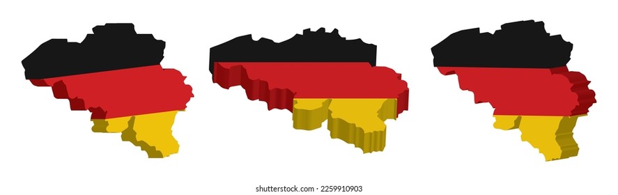 Mapa 3D realista de la plantilla de diseño de vectores de Alemania