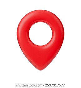 Realistische 3D kaart pointer. Rood navigatiepictogram, locatiemarkering. Vector illustratie van locatie-elementen voor infographics, reisgidsen. Geïsoleerde geotag op witte achtergrond