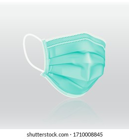 Realistic 3D medical protective mask is used to prevent the spread of infection. Mask to prevent disease. vector illustration