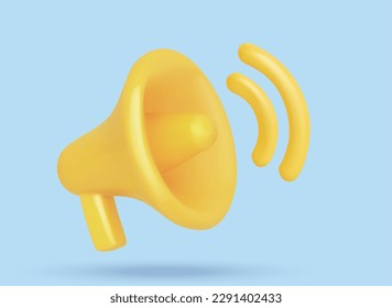 Realistic 3d megaphone, loudspeaker. Vector illustration