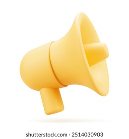 Realistic 3d megaphone, loudspeaker. Vector illustration