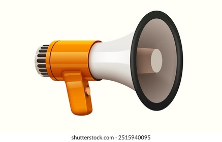 Realista megafone 3d ou alto-falante. Ilustração vetorial