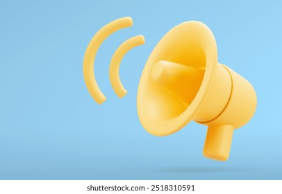 Realistic 3d megaphone, loudspeaker. Vector illustration