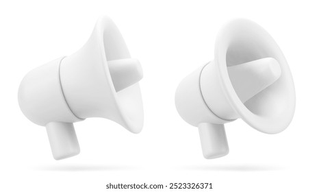 Realistic 3d megaphone, loudspeaker. Vector illustration