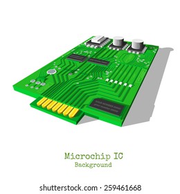 Realistic 3d Microchip Isolated On White