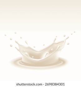 Realistic 3D milk splash with dynamic flying drops. Clean liquid for yogurt or cream. Perfect for advertising, package design.