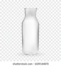 Realistic 3D model of Glass bottle on transparent Background. Vector Illustration. EPS10