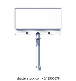Realistic 3d outdoor blank advertising billboard isolated on white background vector illustration