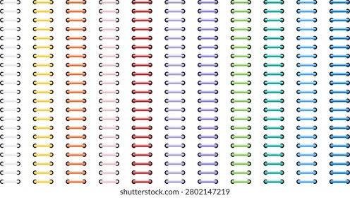 Realistic 3D pastel colorful ring binders vector illustrator set. Spiral coils page divider elements for stationery notebook calendar digital sketchbook diary planner paper stitching office school