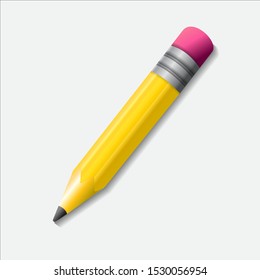 Realistic 3d pencil icon Vector 
