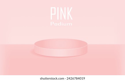 The realistic 3D pink cylinder podium is an elegant and modern platform for showcasing products prominently. Its design is simple yet attractive, featuring a feminine touch suitable for various produc