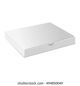 Realistic 3d pizza empty white cardboard box package set isolated vector illustration.
Mock Up Template Ready For Your Design.