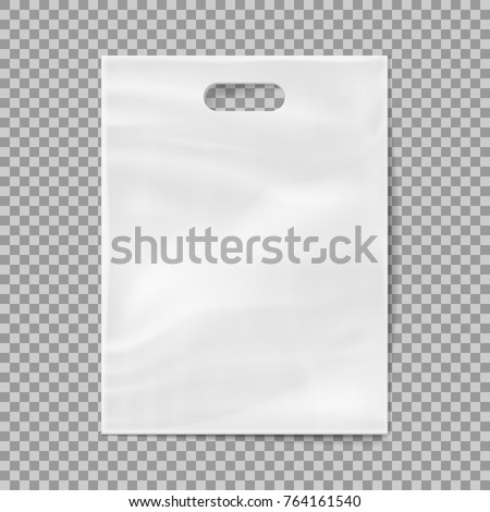 Realistic 3d plastic bag isolated on transparent background. Vector illustration. Eps 10.