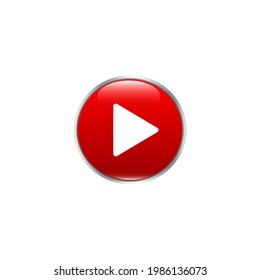 Realistic 3d play button, vector illustration
