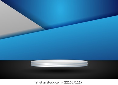 Fondo azul de podio 3D realista