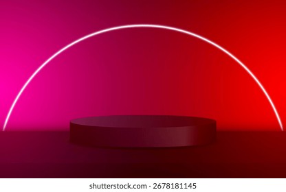 Plataforma realista del podio 3D con el fondo. Para mostrar sus productos en un estilo minimalista y moderno. Ilustración vectorial.