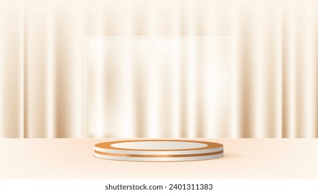 realistic 3d podium stage. display product presentation