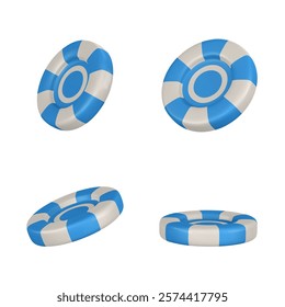 Realistic 3d poker chips. Casino game concept. Gambling and betting, poker or blackjack tools. Vector illustration.