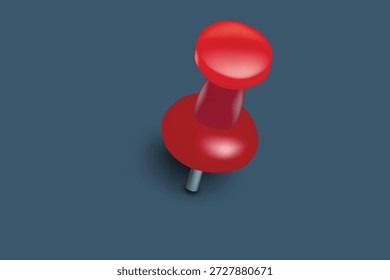 Vector realista del perno del empuje 3D y del perno de papel, conveniente para los tableros de oficina, los avisos, los recordatorios, y los diseños relacionados con la papelería.