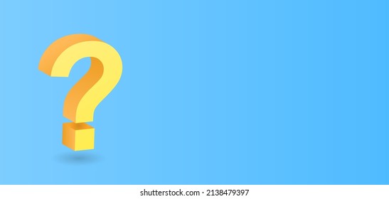 Realistic 3d question mark design background