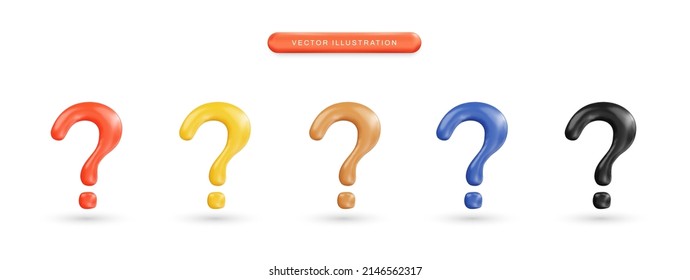 Realistic 3d question mark vector illustration