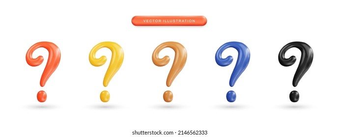 Realistic 3d question mark vector illustration