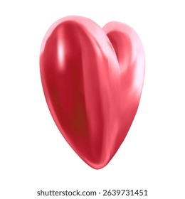 A Realistic 3D Red Heart for Valentine's Day