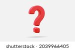 Realistic 3d Red question mark vector Illustration