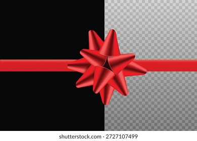 Cinta y lazo rojo realista 3D para la decoración del regalo y diseños de la celebración. Ideal para vacaciones, promociones e imágenes premium.