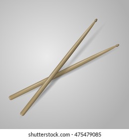 realistic 3d render of drum sticks. vector illustration on white background