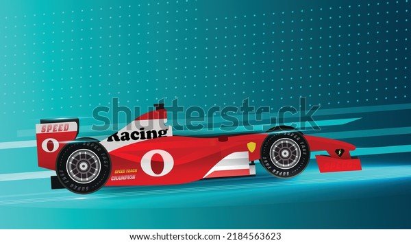 Realistic 3d render race car illustration.\
Fast motion. high speed concept. Motorsport, fast engine automobile\
vector banner and\
background