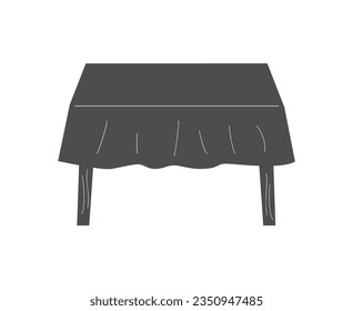 Realistic 3d render table with tablecloth in white background . vector illustration 