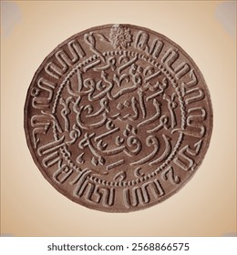 Realistic 3D Render Vector of Antique Nederlandsch-Indië Half a Cent Coin from 1945