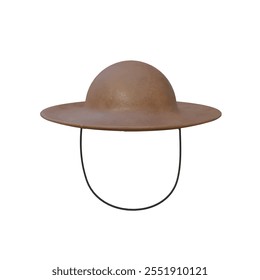 Realistic 3D Render Vector Illustration of a Classic Brown Cowboy Hat on White Background