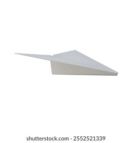 Realistic 3D Render Vector Illustration of Paper Plane on White Background