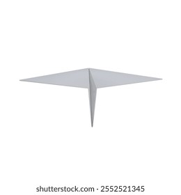 Realistic 3D Render Vector Illustration of Paper Plane on White Background