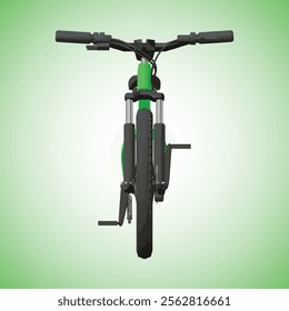 Realistic 3D Render Vector Illustration of a Green Mountain Bike with High Detail