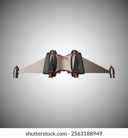 Realistic 3D Render Vector Illustration of a Futuristic Jetpack with Foldable Wings