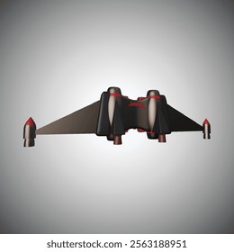 Realistic 3D Render Vector Illustration of a Futuristic Jetpack with Foldable Wings