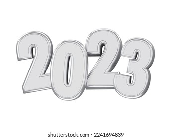 Realista 3d renderizado efecto de texto de año nuevo 2023