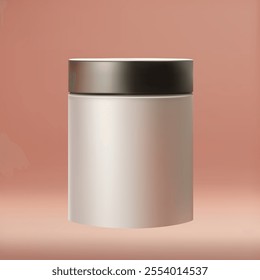Realistic 3D rendering of a plastic jar mockup for cosmetic cream packaging. Perfect for showcasing skincare, beauty, or medical products with a clean and modern design