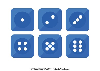 Realistic 3d rolling dice for casino gambling games. White cubes with dots. Falling poker die for random choice in craps. Dice vector set. Vector illustration for Business and Advertising