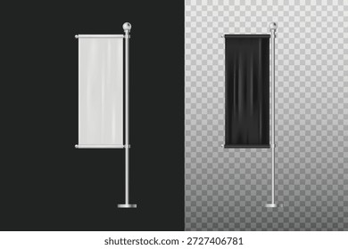 Realista 3D roll-up banner stand vetor para exposições, promoções, eventos e exibições de publicidade profissional.