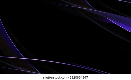 realistic 3d round shape purple wave background. Dynamic 3d purple shape isolated on black background.