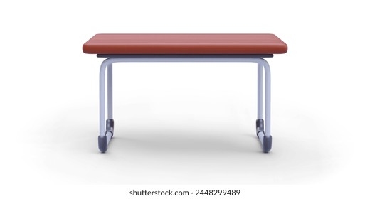 Realistic 3d school desk with shadow isolated on white background. Vector illustration